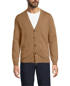 YGh Y AE^[ jbgEZ[^[ g[ Rbg J[fBK Lands' End Big & Tall Fine Gauge Cotton Cardigan Soft camel brown heather wU[