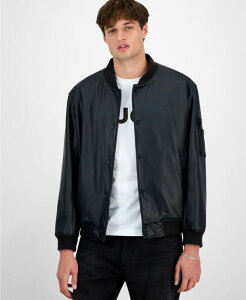q[S{X Y AE^[ WPbgEu] U[ tFCNU[ WPbg Hugo Boss HUGO By Men's Balamo Faux Leather Bomber Jacket Black ubN