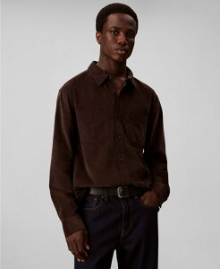 JoNC Y gbvX Vc _E Calvin Klein Men's Classic-Fit Button-Down Shirt Chocolate Torte `R[g