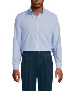 �����Y�G���h �����Y �g�b�v�X �V���c �{�^���_�E�� �_�E�� Lands' End Men's Pattern No Iron Supima Pinpoint Button Down Collar Dress Shirt Vibrant lapis mini check �`�F�b�N