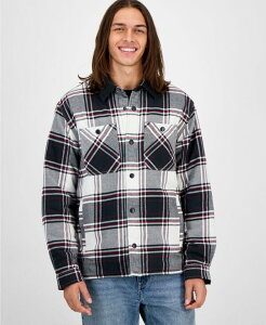 �T���X�g�[�� �����Y �A�E�^�[ �W���P�b�g�E�u���]�� �V���c �W���P�b�g Sun + Stone Men's Mack Long Sleeve Snap-Front Plaid Shirt Jacket Black Multi �u���b�N