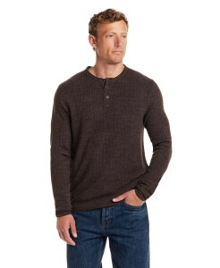 EFU[v[t Y AE^[ jbgEZ[^[ Weatherproof Vintage Men's Soft Touch Henley Sweater Chocolate Torte `R[g