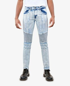�G�b�N�X���C �����Y �{�g���X �f�j���p���c �W�[���Y XRAY Men's Skinny Fit Stretch Moto Jeans Bleach
