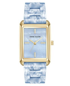 ANC fB[X ANZT[ rv Anne Klein Women's Quartz Delicate Rectangular Light Blue Acetate Bracelet Watch 26mm Light Blue Gold-tone u[