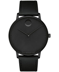 oh fB[X ANZT[ rv U[ Movado Unisex Face Swiss Quartz Black Leather Watch 41mm Black ubN
