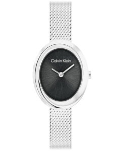 �J���o���N���C�� ���f�B�[�X �A�N�Z�T���[ �r���v T�V���c Calvin Klein Women's Twisted Bezel Silver Tone Stainless Steel Bracelet Watch 24mm Silver �V���o�[