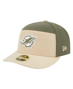 �j���[�G�� �����Y �A�N�Z�T���[ �X�q New Era Men's Light Beige/Olive Miami Dolphins Two-Tone Color Pack Split Panel 59FIFTY Fitted Hat Light Beige Olive �I���[�u