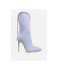 �����h�����O ���f�B�[�X �V���[�Y �u�[�c�E���C���u�[�c London Rag Ashipa Diamante Chain Detail Calf Boots Women Purple �p�[�v��