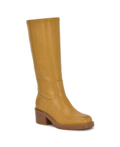 iCEFXg fB[X V[Y u[cECu[c g[ u[c U[ q[ Nine West Women's Broklyn Tall Leather Block Heel Boots Natural Leather