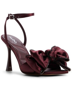 �A���h ���f�B�[�X �V���[�Y �T���_�� ALDO Women's Tinsel Two-Piece Square Toe Dress Sandals Bordo Satin