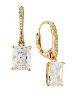 yz GIbg _m fB[X sAXECO ANZT[ Emerald Cubic Zirconia Leverback Earring Gold