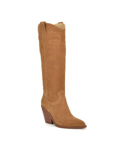 iCEFXg fB[X V[Y u[cECu[c Medium Natural Suede Nine West Women's Smash Stacked Block Heel Cowboy Boots