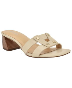 yz JoNC fB[X T_ V[Y Women's Andrae Slip-On Block Heel Sandals Ivory Leather