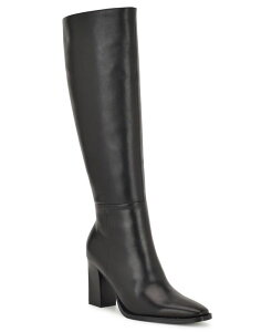 iCEFXg fB[X V[Y u[cECu[c g[ u[c q[ Nine West Women's Zazz Tall Block Heel Dress Boots Black Leather ubN