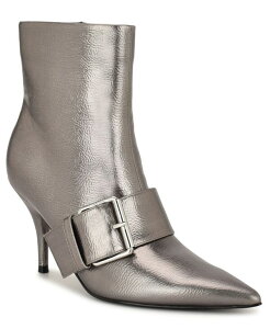 iCEFXg fB[X V[Y u[cECu[c Pewter Nine West Women's Colin Buckle Strap High Ankle Booties
