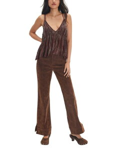 �t���[�s�[�v�� ���f�B�[�X �{�g���X �J�W���A���p���c �p���c Free People Women's Glow Up Wide-Leg Pull-On Pants Shaved Chocolate �`���R���[�g