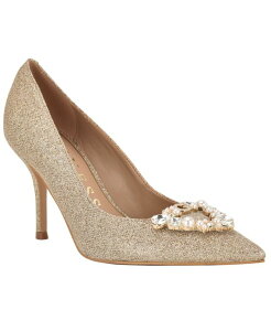 �Q�X ���f�B�[�X �V���[�Y �p���v�X GUESS Women's Prinsen Rhinestone Embellished Pointed Toe Pumps Gold Glitter �S�[���h