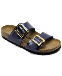 rPVgbN fB[X V[Y Xj[J[ T_ Birkenstock Women's Sydney Luxe Buckle Birko-Flor Sandals from Finish Line Midnight Blue u[