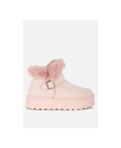 �����h�����O ���f�B�[�X �V���[�Y �u�[�c�E���C���u�[�c London Rag Linka Pin Buckle Detail Snow Boots Women Pink �s���N