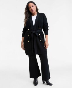 【送料無料】 アイ.エヌ.シー インターナショナル コンセプト レディース ニット・セーター アウター Women's Metallic Open-Front Cardigan XS-3X Deep Black