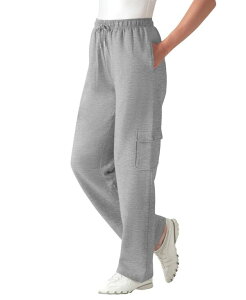 �E�[�}�� �E�B�Y�C�� ���f�B�[�X �{�g���X �J�W���A���p���c �p���c �X�E�F�b�g�p���c �t���[�X Woman Within Women's Within Better-Fleece Pull-On Cargo Sweatpants Classic medium heather grey �O���[