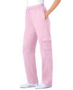 E[} EBYC fB[X {gX JWApc t[X Pink Woman Within Women's Within Better-Fleece Pull-On Cargo Sweatpants
