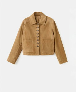 }S fB[X AE^[ WPbgEu] XG[h WPbg MANGO Women's Buttons Suede Jacket Ochre