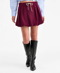 �o�[�X���[ ���f�B�[�X �{�g���X �X�J�[�g �~�j Bar III Women's Tie-Waist Bubble-Hem Mini Skirt Dried Berry