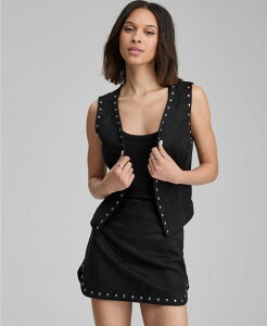 AhmEfBX fB[X gbvX Vc xXg XG[h And Now This Women's Women's Faux-Suede Studded Vest Black ubN