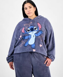 fBYj[ fB[X AE^[ p[J[EXEFbg vXTCY t[X p[J[ Disney Trendy Plus Size Stitch Fleece Pullover Hoodie Rustic Blue u[