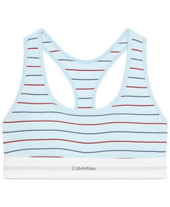 �J���o���N���C�� ���f�B�[�X �A���_�[�E�F�A �u���W���[ Calvin Klein Women's Lightly Lined Bralette QF8018 Two Tone Stripe Ice Water �X�g���C�v