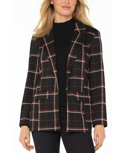 yz @v[ T[X fB[X WPbgEu] uU[ AE^[ Women's Boyfriend Blazer Black/red Tattersall Plaid
