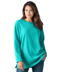 �E�[�}�� �E�B�Y�C�� ���f�B�[�X �A�E�^�[ �p�[�J�[�E�X�E�F�b�g �X�E�F�b�g �V���c Woman Within Women's Within Sherpa Sweatshirt Aquamarine