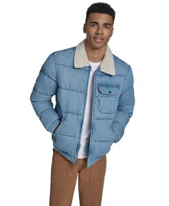 [oCX Y AE^[ WPbgEu] LeBO fj WPbg Levi's Men's Denim Quilted Sherpa Collar Jacket Light Wash Denim fj