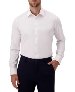 ���|�[�g�R���N�V���� �����Y �g�b�v�X �V���c Report Collection Men's Long Sleeve 4-Way Tonal Geo Dress Shirt White �z���C�g