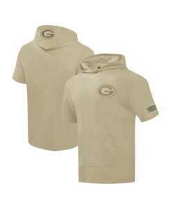 �v���X�^���_�[�h �����Y �A�E�^�[ �p�[�J�[�E�X�E�F�b�g �L���b�v �p�[�J�[ Pro Standard Men's Tan Green Bay Packers Neutrals Capsule Short Sleeve Pullover Hoodie Tan �^��