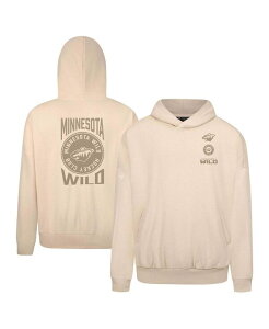 ���x���E�F�A �����Y �A�E�^�[ �p�[�J�[�E�X�E�F�b�g �p�[�J�[ LevelWear Men'sCream Minnesota Wild Contact Stamp Pullover Hoodie Cream �N���[��
