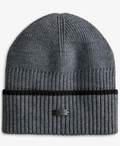 �R�[���n�[�� �����Y �A�N�Z�T���[ �X�q ���u �j�b�g Cole Haan Men's Heritage Ribbed-knit Tipped Cuffed Beanie Guaranteed Gray �O���[