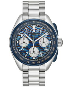 uo Y ANZT[ rv TVc Bulova Men's Limited Edition 150th Anniversary Heritage Lunar Pilot Chronograph Silver-Tone Stainless Steel Bracelet Watch 43.5mm Silver-tone Vo[