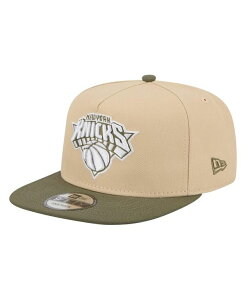 yz j[G Y Xq ANZT[ Men's Khaki/Olive New York Knicks Color Pack Two-Tone A-Frame 9FIFTY Snapback Hat Khaki Olive