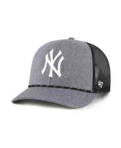 47 �u�����h �����Y �A�N�Z�T���[ �X�q '47 Brand Men's Charcoal New York Yankees Carbon Rope Trucker Adjustable Hat Charcoal �`���R�[��