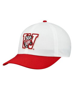 A_[A[}[ Y ANZT[ Xq Under Armour Men's White/Red Wisconsin Badgers Throwback Snapback Hat White Red