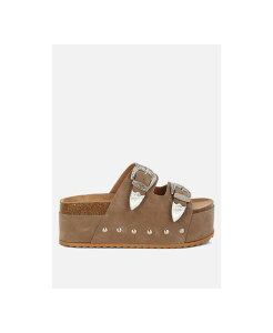yz hO fB[X T_ V[Y Zaphod Faux Leather Flatform Slip Ons Women Beige/khaki