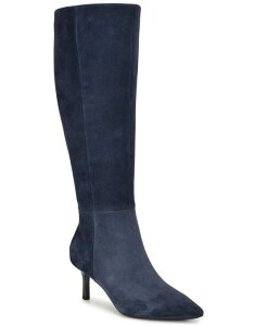 iCEFXg fB[X V[Y pvX g[ u[c Nine West Women's Kimdee 9X9 Tall Stiletto Dress Boots Regular & Wide Calf Navy Suede lCr[