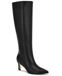 iCEFXg fB[X V[Y pvX g[ u[c Nine West Women's Lorthey Tall Stiletto Dress Boots Regular & Wide Calf Black Leather ubN