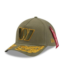 �j���[�G�� ���f�B�[�X �A�N�Z�T���[ �X�q New Era x Alpha Industries Men's Olive Washington Commanders A-Frame 9FORTY Adjustable Hat Olive �I���[�u