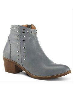 XvOXebv fB[X V[Y u[cECu[c U[ Spring Step Azura Wildwest Leather Western Bootie with Studded Detail and Inside Zipper Grey O[