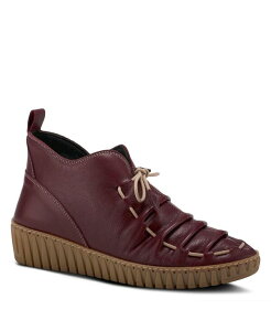 XvOXebv fB[X V[Y u[cECu[c U[ Spring Step Azura Nespea Premium Leather Slip-On Wedge with Elastic Vamp Tie and Removable Insole Bordeaux