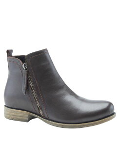 �X�v�����O�X�e�b�v ���f�B�[�X �V���[�Y �u�[�c�E���C���u�[�c ���U�[ �q�[�� Spring Step Oziel Leather Bootie with Decorative Zipper and Chunky Sculpted Heel Dark brown �u���E��