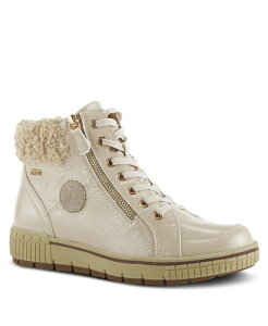 �X�v�����O�X�e�b�v ���f�B�[�X �V���[�Y �u�[�c�E���C���u�[�c ���[�X Spring Step ALPS Water Resistant Boots with Sherpa Lining and Lace-Up Detail Beige patent �x�[�W��